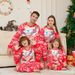 Christmas family home wear deer print round neck long sleeve pajamas set_viptrois.com