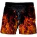 Men's Color Flame Print Dry Beach Shorts Printed Side Pockets Casual Shorts_viptrois.com