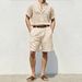 Summer Men's Linen Short Sleeve Shirt And Shorts Set Stand Collar Breathable Casual Two-Piece Vacation Style Clothing_viptrois.com