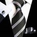 Unisex Men's tie square Pocket towel Cufflinks three-piece yarn-dyed jacquard business suit accessories_viptrois.com