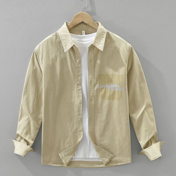 Embroidered Long Sleeved Shirt For Men, Fashionable And Versatile, Artistic And Casual Loose Top_viptrois.com