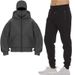 Men's Clothing DIY Light Board Autumn Ins New Hooded Sweater Suit Thin Velvet Jacket Men And Women Double Hat Autumn And Winter Couple Suit_viptrois.com