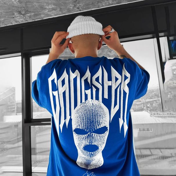 Men's ClothingY2K Summer New Retro Gangster Head Portrait Foam Printing American Street Trend Harajuku Hip Hop Cotton T Shirt_viptrois.com