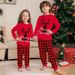 Christmas Alphabet plaid Fawn Christmas family dress printed homestay pajamas_viptrois.com