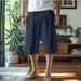 Men's Cropped Shorts Summer Shorts Beach Straight Pants Solid Color Comfortable Outdoor_viptrois.com