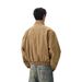 Men's Clothing American Retro Washed Distressed Canvas Stand Collar Bomber Jacket Unisex Boxy Barn Style Work Jacket_viptrois.com