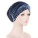 Women's Hats Gold Velvet Hot Diamond Turban Muslim Headscarf Folding Pile Hat In Stock_viptrois.com