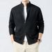"Men's Dual-Zip High Neck Knit Sweater – Versatile Business Casual Pullover With Ribbed Hem (Charcoal/Black/Khaki, M-XXXL)"_viptrois.com
