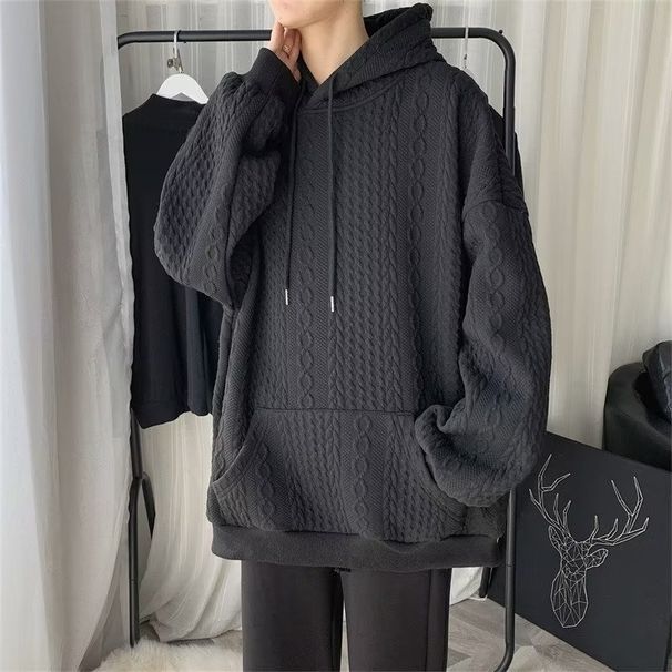Men's Casual Hooded Sweatshirt - Japanese Style Loose Fit Pullover With Side Pockets For Spring/Autumn (White, Grey, Black) - M-3XL_viptrois.com