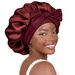 Satin Ribbon Bow Wide Brim Sleep Cap For Women – Soft Silk-Like Hair Protection In Multiple Colors_viptrois.com