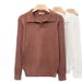 New Polo Shirt With Collar And Long Sleeves, Knitted Sweater, Men's Slim Fit_viptrois.com