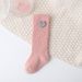 Children's Socks Spring And Autumn Style Mid Tube Socks Little Girl Three Dimensional Love Girl Baby Solid Color Vertical Striped Calf Socks_viptrois.com