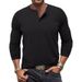 Cross-border American Autumn Men's Outdoor Leisure Light Luxury Simple Commuter Henry Shirt Long-sleeved Bottoming Shirt Men's_viptrois.com