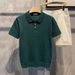 Men's Clothing Summer Twisted Texture Lapel Short Sleeved Polo Shirt Men's Simple And Versatile Temperament Short Sleeved Knitted Sweater_viptrois.com