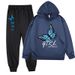 Mother & Kids Butterfly Pattern Printing Boys And Girls Hooded Sweatshirt + Casual Cuffed Trousers Set_viptrois.com