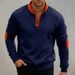 Men's Casual Half-Zip Fleece Pullover Sweatshirt With Stand Collar, Loose Fit, Color Block Design, Long Sleeve Winter Hoodie For Autumn & Winter_viptrois.com