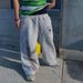 Men's Clothing Spring/summer Y2K High Street Double Waistband Printed Embroidered Street Style Sweatpants Casual Straight Leg Trousers_viptrois.com