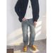 Men's Herringbone Denim Jeans – Relaxed Straight-Leg Casual Pants For Summer_viptrois.com