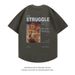 American printed short t-shirt for men women, summer trendy brand, loose and casual versatile couple, half sleeved pure_viptrois.com