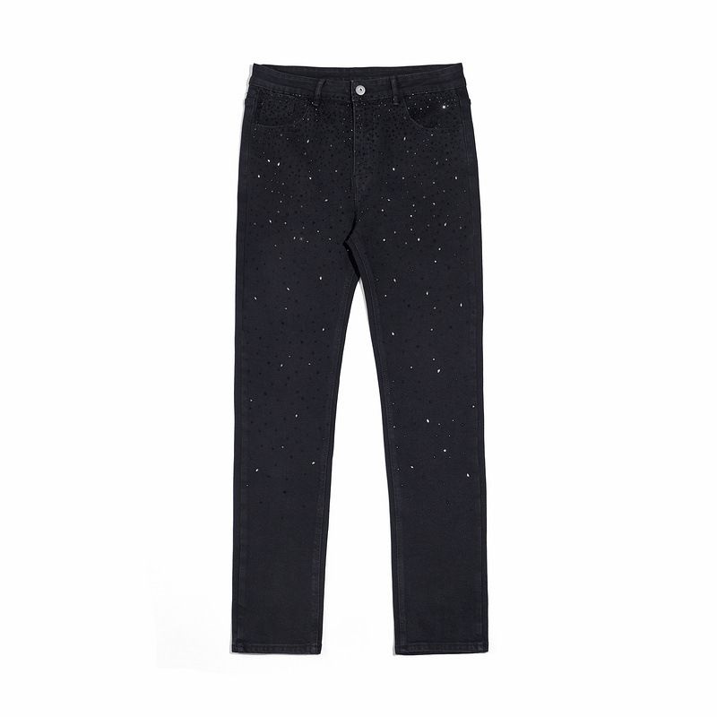 Men's Clothing High Street Ins Same Loose Casual Street Rocking Diamond Studded Washed Jeans_viptrois.com