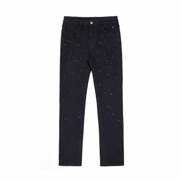 Men's Clothing High Street Ins Same Loose Casual Street Rocking Diamond Studded Washed Jeans_viptrois.com