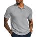Men's Clothing Men's Casual Knitted Shirt Summer Tops Short Sleeved Lapel Hollow Men's Clothing_viptrois.com