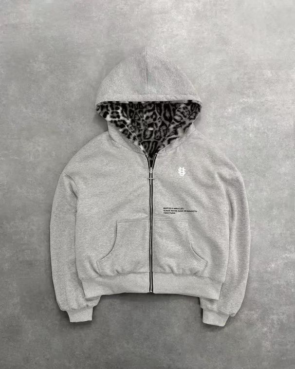 Men's Clothing European And American Winter New Leopard Print Double Sided Sweatshirt Street Hip Hop Men's And Women's Plus Velvet Thickened US Letter_viptrois.com