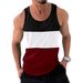 Men's Vest Stitching Contrast Color Sports Fitness Loose Running Vest_viptrois.com
