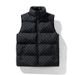 Men's Quilted Sleeveless Vest With Zip Pockets Warm Winter Padded Jacket For Spring, Slim Fit Stand Collar,Cotton Blend Fabric (Black/White/Pink)_viptrois.com