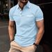 2025d 2025 Summer Casual Button Color Block Pocket Men's Polo Sports Shirt_viptrois.com