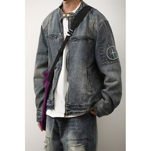 American Style Vintage Washed Denim Jacket For Men, Loose Versatile On The Streets, Stylish And Rugged_viptrois.com