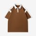 Men's Clothing POLO Shirt Summer Loose Lapel Casual Men's Short Sleeved Trendy Brand Color Matching Heavyweight Men's T Shirt Top POLO Shirt_viptrois.com