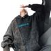Loom Loom Autumn Winter Thickened Dirty Cloth Embroidered Hooded Men's Loose Casual Retro Sweatshirt Jacket_viptrois.com