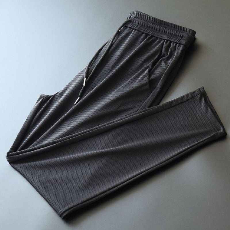 Men's Clothing Thin Ice Silk Casual Pants Quick Drying Versatile Sports Pants Version Of Nine Point Pants_viptrois.com