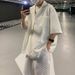 Men's Clothing Summer Men's Casual Sports Suit Trendy High End White Short Sleeved Shirt Straight Men's Waffle Shorts_viptrois.com