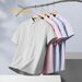 Men's Clothing Plus Size Summer Short Sleeved Shirt Fat Guy Loose Casual Oxford Cotton Striped Pointed Collar Shirt_viptrois.com