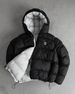 Gothic Hip-Hop Reversible Puffer Jacket, High-Street Embroidered Coat, Minimalist Winter Outerwear_viptrois.com