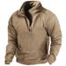 2027 Fashion European-USA Style Youth/Men Stand Collar Half Zipper Pure Color Long Sleeve Casual Loose Fleece Insulation Sweatshirts_viptrois.com