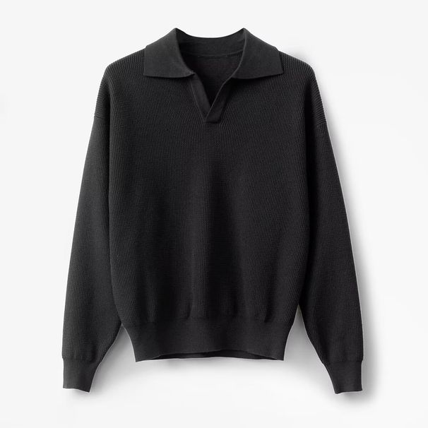Men's Clothing Men's Lapel Sweater Men's Lazy Style Casual Loose Polo Sweater Autumn And Winter Feeling Pullover Fashion Jacket_viptrois.com