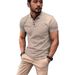 Unbeatable Quality Ins Summer T-shirt Men's Button Henry Collar Sports Polo Shirt_viptrois.com