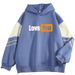 2024 Spring And Autumn New Color Block High-End Artistic LOVE YOU Cool Internet Celebrity Long Sleeve Sweatshirt_viptrois.com