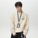 Textured Floral Embroidered Sweater Men's Loose Pullover Knitted Sweater Thickened Thermal Thread Jacket_viptrois.com