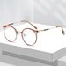 New Korean Version No-Makeup Playful Blue Light Blocking Metal Fashion Large Frame Round Style Non-Prescription_viptrois.com
