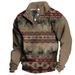 3D Printed Stand Collar Polo Hoodie – Trendy Men's Streetwear Pullover With Digital Art | Hip-Hop & Casual Outdoor Wear_viptrois.com