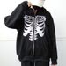 Y2K Gothic Skull Sweatshirt Oversized Hoodie Autumn Zipper Jacket Top Men's 90s_viptrois.com