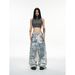 Retro 3D Printed Keychain Jeans Men's Baggy Wide-Leg Denim Pants with Digital Kangaroo Print Distressed Detailing_viptrois.com