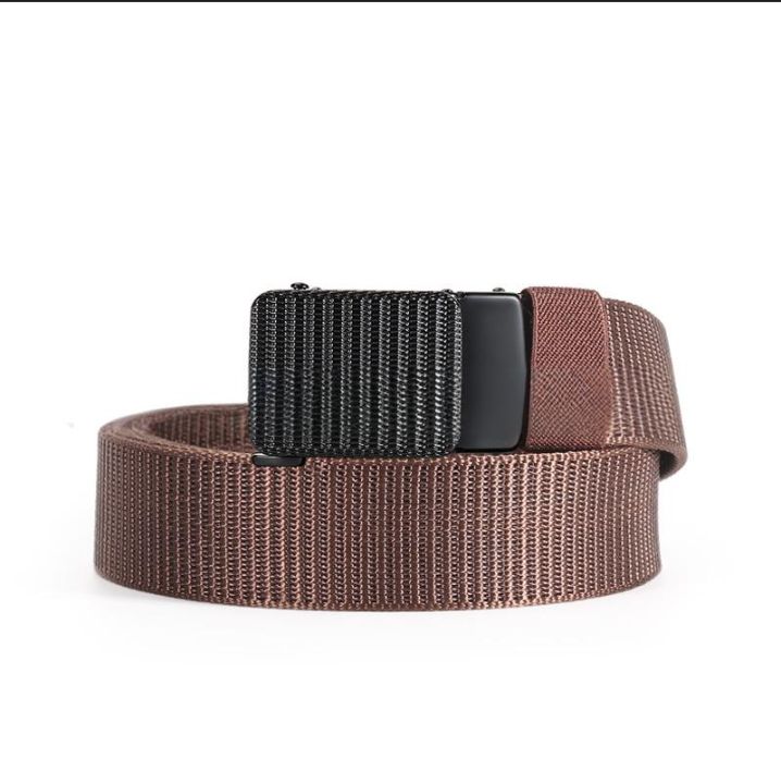 Men's Belts Toothless Automatic Buckle Cloth Belt Casual Canvas Belt Versatile Leisure Outdoor Student Decorative Pants Belt_viptrois.com