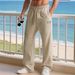 Men's Clothing Workwear Solid Color Multi Pocket Cargo Jogger Pants - Casual Multi-Pocket Loose Fit Tapered Pants In Pure Cotton Linen (White, Beige)_viptrois.com