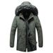 Men's Clothing Winter Parka With Detachable Raccoon Fur Hood, Thick Fleece-Lined Jacket For Cold Weather, Casual Zip-Up Coat_viptrois.com