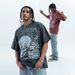 Summer New American Style Trend Skull Print Street Design Loose T-Shirt For Men Ins_viptrois.com